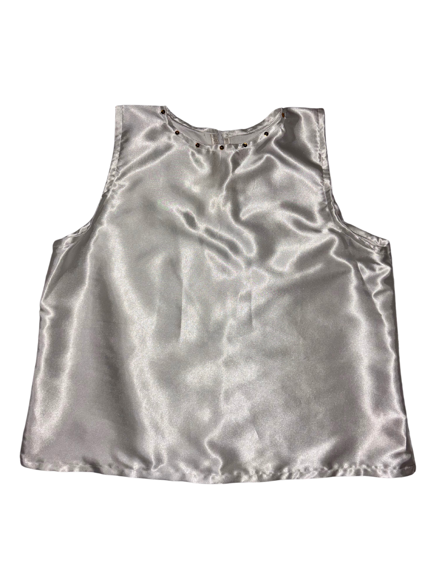 Satin Tank with Gold Sequins