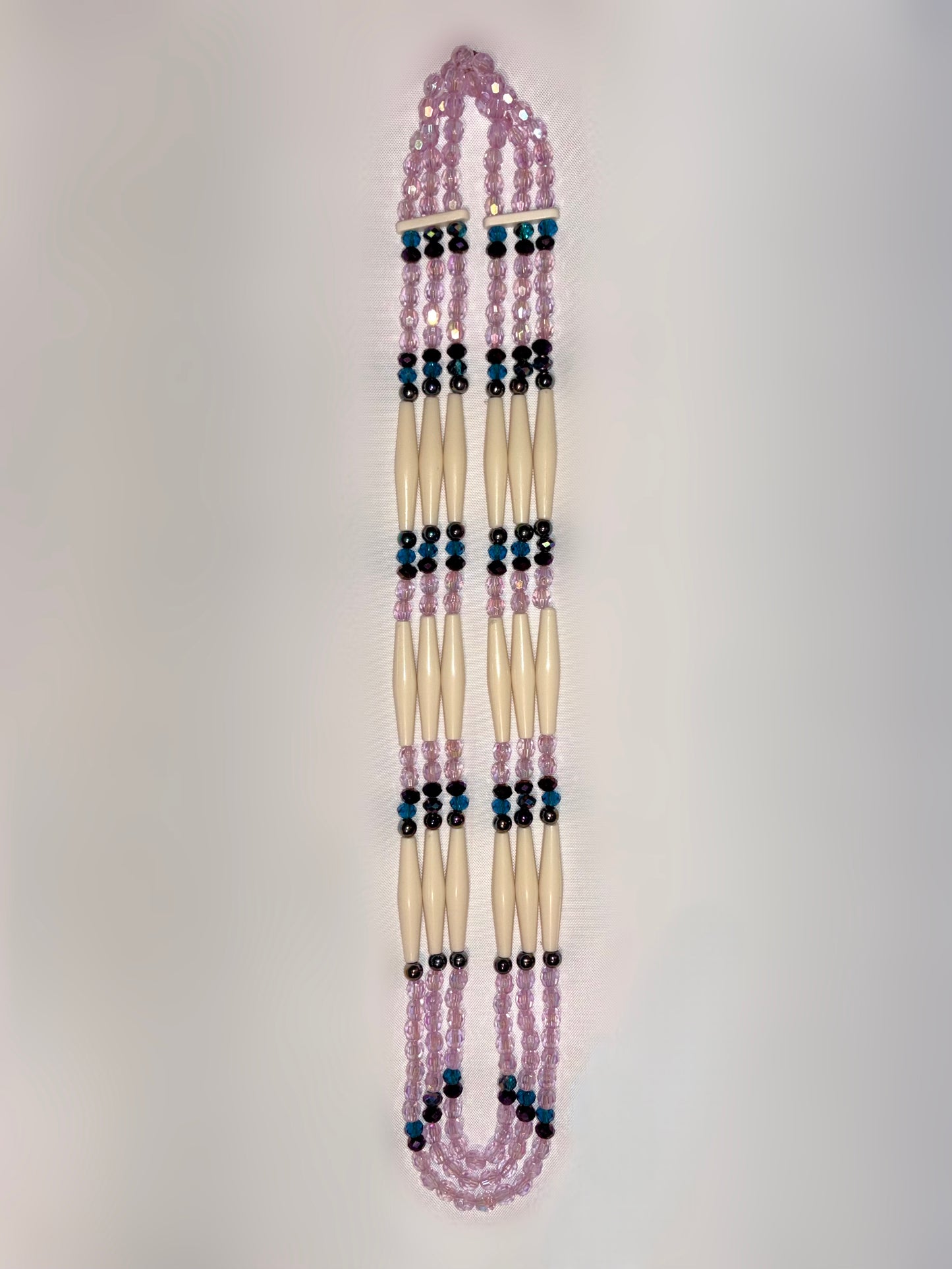 3 Strand Acrylic Bone Bead Necklace