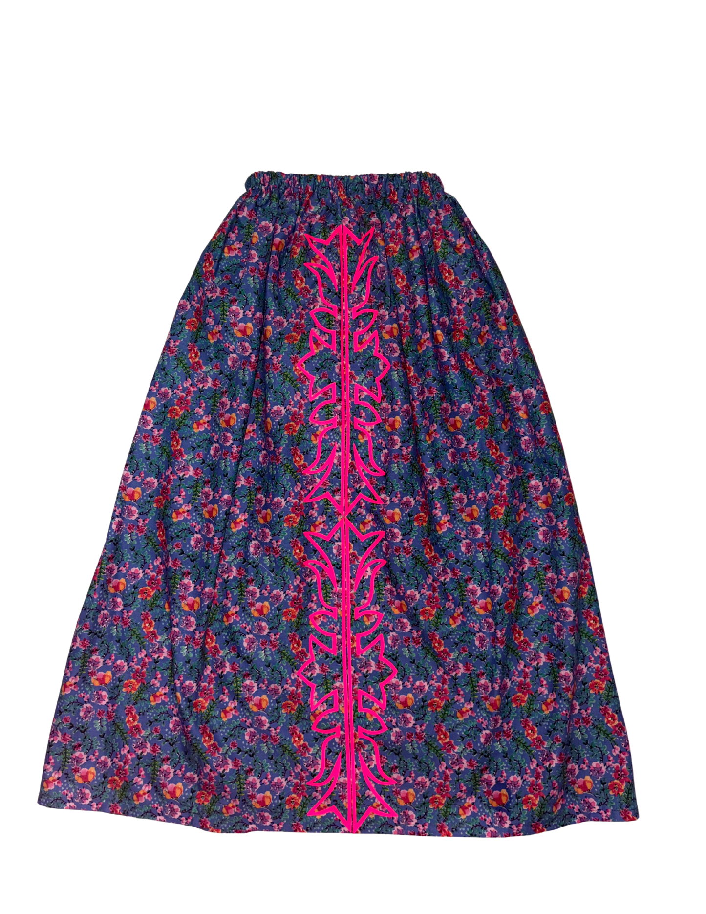 Floral Cotton Ribbonwork Skirt