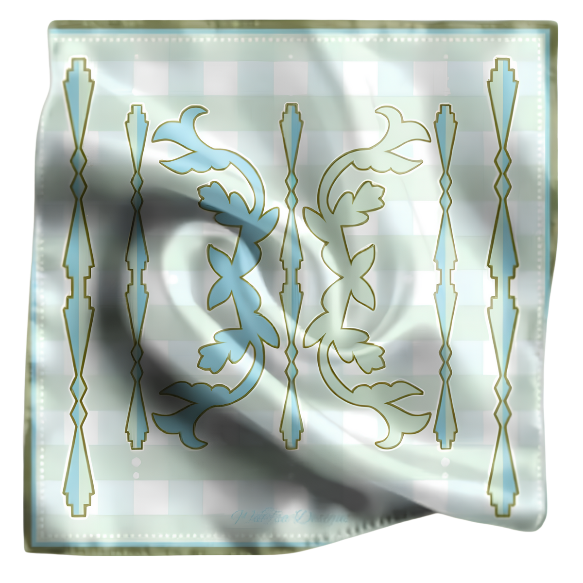 Plaid Ribbonwork Scarf